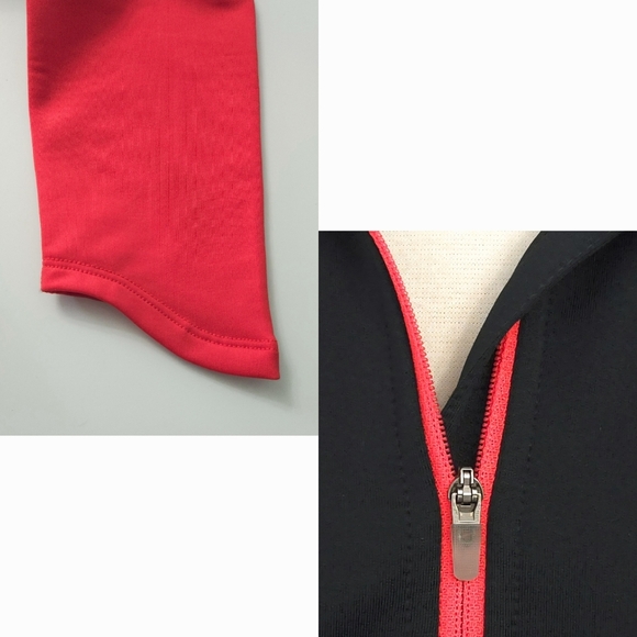 Nike Running Red & Black Dri Fit Mock Neck 1/4 Zip Long Sleeve Top- Women's - Picture 7 of 8